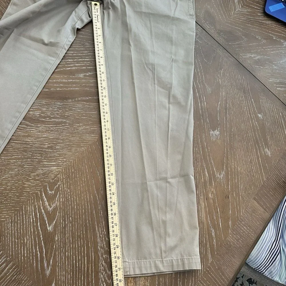 Banana Republic 38x32 KHAKI Mens Straight Fit Pants‎ Flat Front EXCELLENT